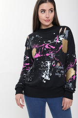 Paint Splatter Distressed Jumper
