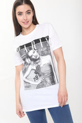 Parijse grafisch bedrukt t -shirt