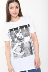 Parijse grafisch bedrukt t -shirt