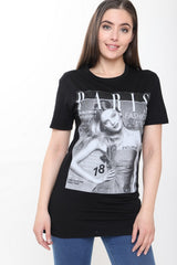 Parijse grafisch bedrukt t -shirt