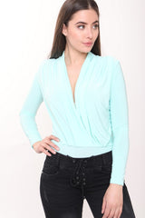 Soft-Touch Wrap Front Bodysuit