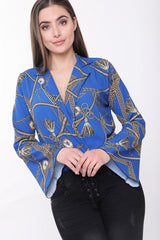 Bodysuit frontal de envoltura impresa en cadena de patrones