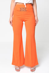 Buckle Front High Waist Trousers