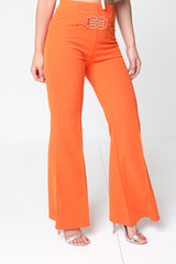 Buckle Front High Waist Trousers