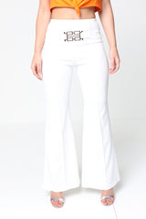 Buckle Front High Waist Trousers