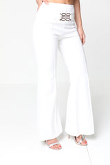 Buckle Front High Waist Trousers