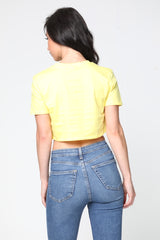 Rainbow Foil VOGUE Print Crop Top