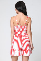 Gehaakte trim gestreepte speelsuit