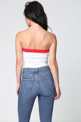 Kontrastfarbe Block Bandeau Bodysuit