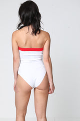 Kontrastfarbe Block Bandeau Bodysuit