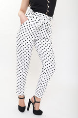 Polka Dot Paper Bag Tie Waist Trousers