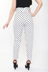 Polka Dot Paper Bag Tie Waist Trousers