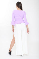 Tie Waist Split Front Trousers