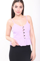 Knoop cami peplum bovenaan