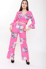 Floral Print Wide Leg Trousers