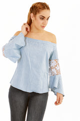 Häkelschläferhülle Denim Bardot Top