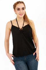 Lace Up Ribbed Cami Top