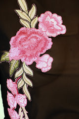 Mesh floral gestickte Langarmd -Top