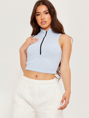 Ärmelloses Zip -Detail Rippen -Erntedach