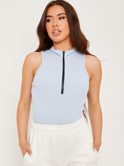 Reißverschlussdetail gerippter Bodysuit