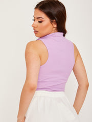 Reißverschlussdetail gerippter Bodysuit