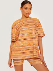 Multi-farbige übergroße Top- und Shorts-Co-ordte