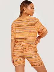 Multi-farbige übergroße Top- und Shorts-Co-ordte