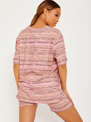 Multi-farbige übergroße Top- und Shorts-Co-ordte