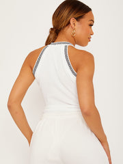 Aztec Trim Ribbed Bodysuit