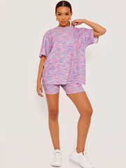 Multi-farbige übergroße Top- und Shorts-Co-ordte