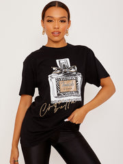 Parfüm grafisch gedrucktes T-Shirt