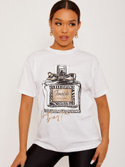 Parfüm grafisch gedrucktes T-Shirt