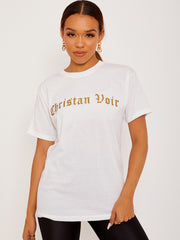 Glittered Christan Voir Printed T-Shirt