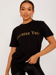 Glittered Christan Voir Printed T-Shirt