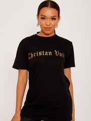 Glittered Christan Voir Printed T-Shirt