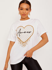 Camiseta impresa gráfica de Amour Heart
