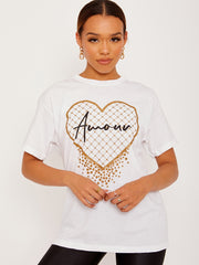 Camiseta impresa gráfica de Amour Heart