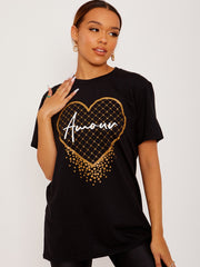 Camiseta impresa gráfica de Amour Heart