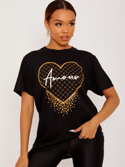 Camiseta impresa gráfica de Amour Heart