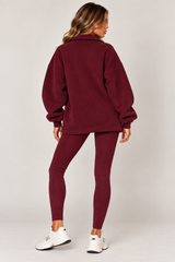 NYC Quarter Zip Sweatshirt & Ribbed Leggings Co-Ord Set