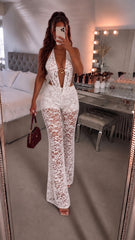 Lace Buckle Detail Top & Trouser Co-Ord Set