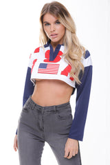 USA Print Crop Top