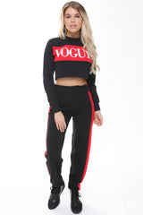 Vogue Crop Top en Trouser Loungewear
