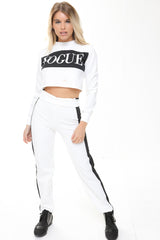 Vogue Crop Top en Trouser Loungewear