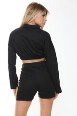 Rainbow Stripe Crop Top And Shorts Co-ord