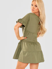 Frill Detail Tiered Smock Dress