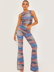 New Multi Coloured Flared Trouser