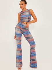 New Multi Coloured Flared Trouser