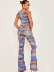 New Multi Coloured Flared Trouser
