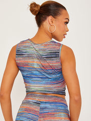 Multi Coloured Ruched Crop Top